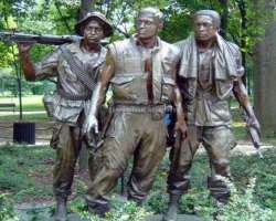 You can see a bronze statue of The Three Servicemen located a small distance away from the memorial wall. It looks like the statue and the Wall is int